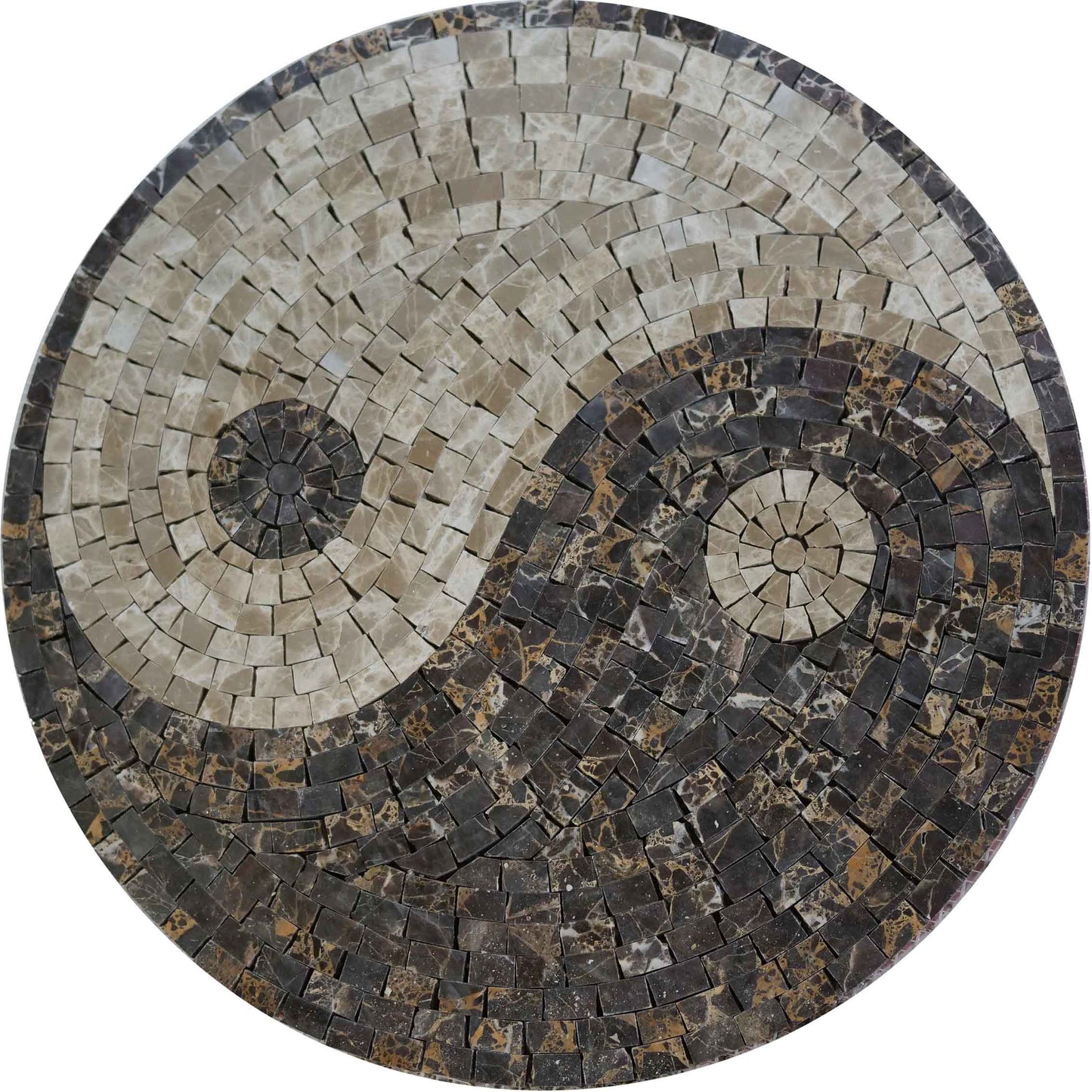 Earthy Yin Yang Mosaic Medallion