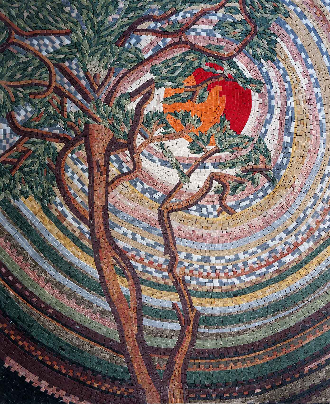 Spiral Sunset Art Mosaic