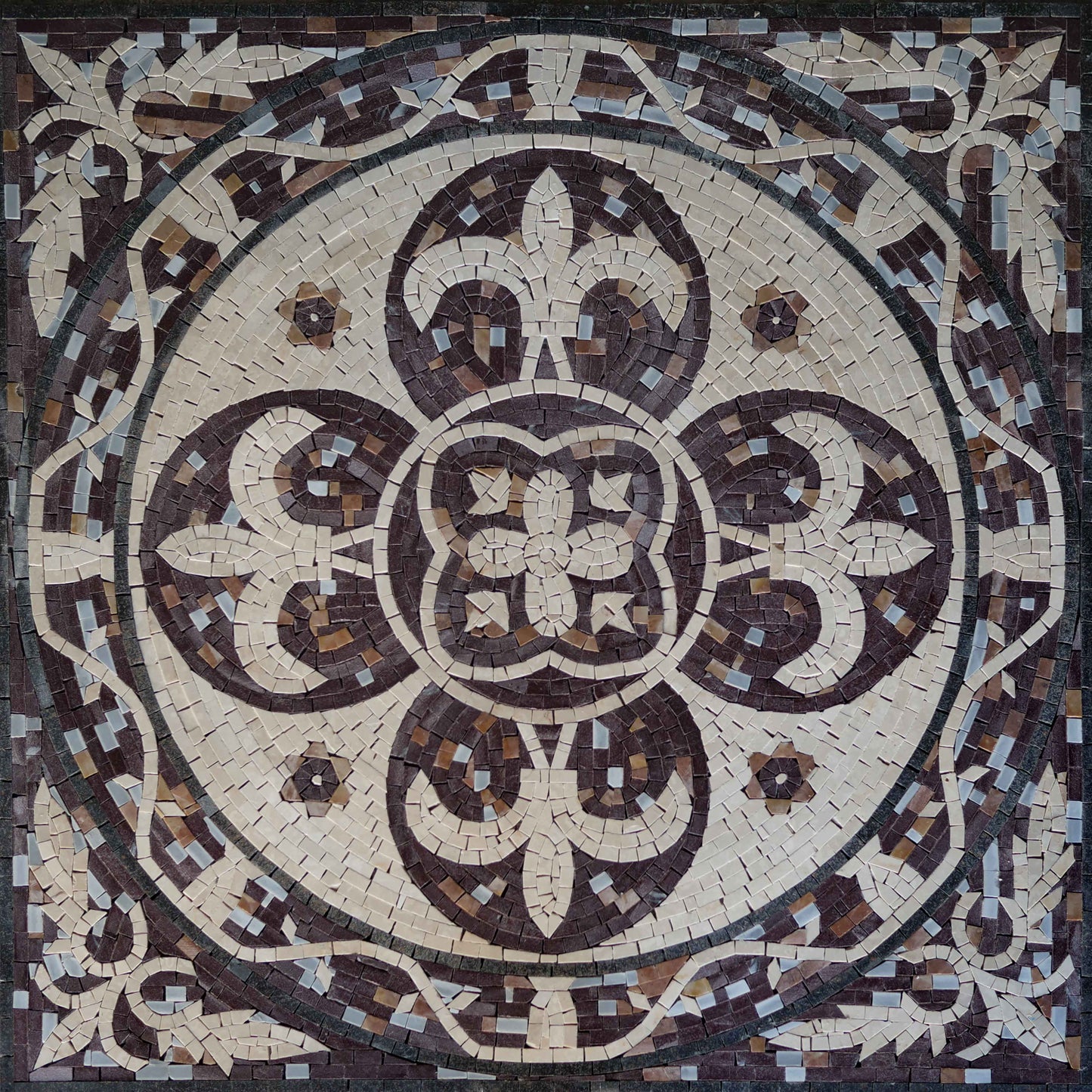 Fleur de Lis Marble Mosaic - Lyla II