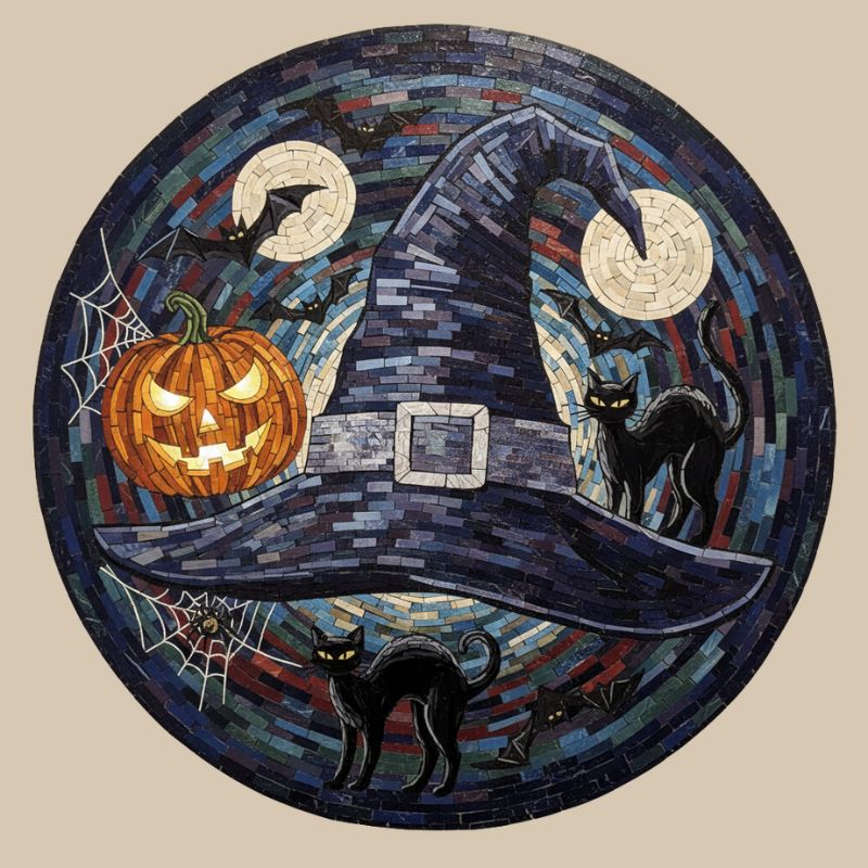 Las teselas embrujadas: mosaicos de mármol que aportan sofisticación y espeluznante a esta temporada de Halloween.