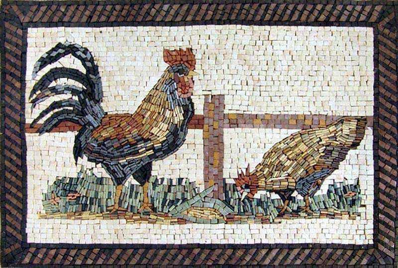 Rooster Mosaic Art 