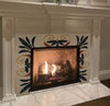 Botanical Decorative Mosaic Tile on Fireplace