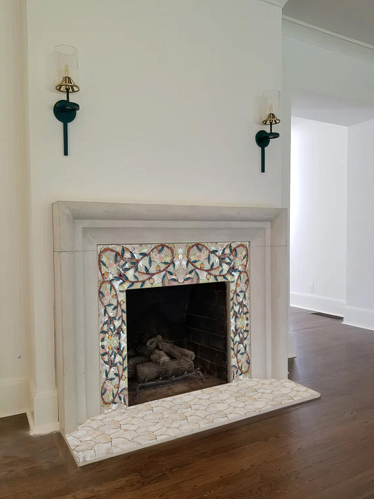 Blossom Twig Mosaic Fireplace