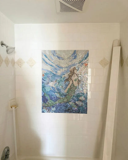 Mermaid & Starfish – Underwater Glass Mosaic Pool & Wall Art - Mesh Backing