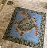 Swimming Sea Turtle Marble Mosaic
