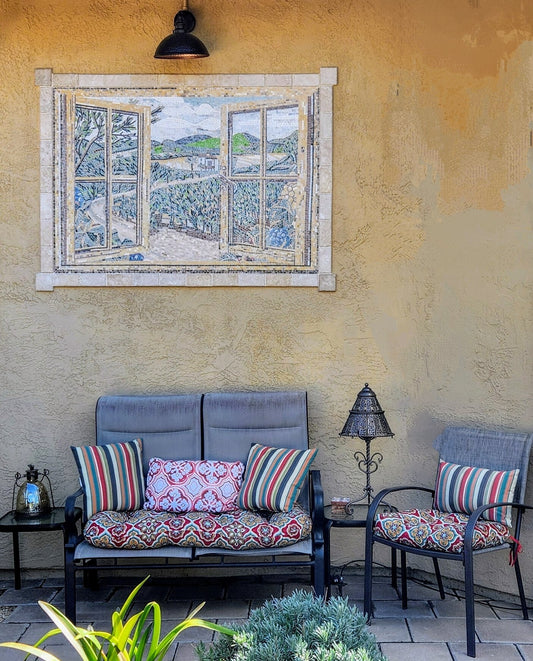 Mosaic Patterns- Window Perspective | Luxury Handcrafted Stone Art