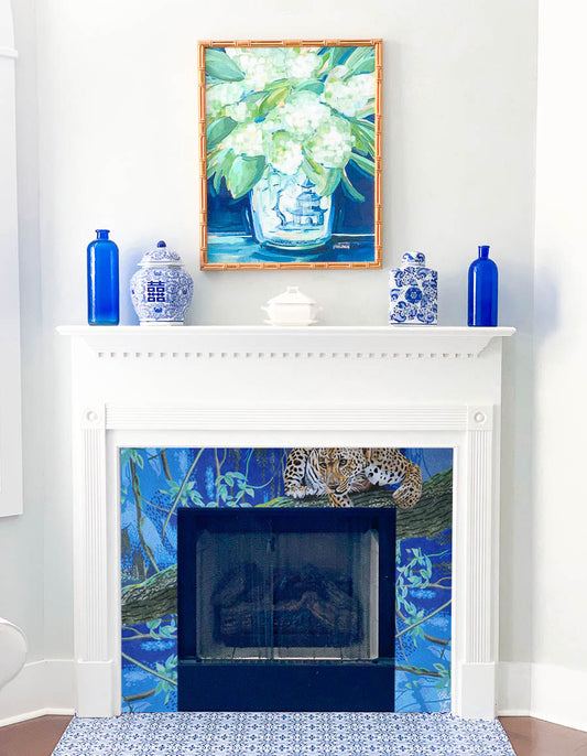 Perched Leopard - Fireplace Mosaic Border