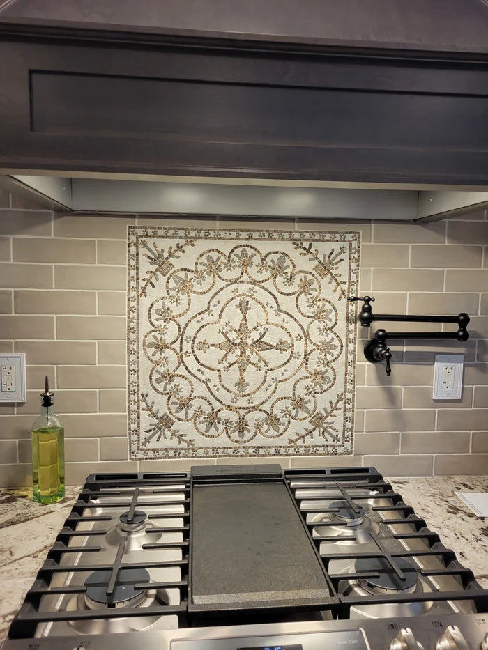 Botanical Mosaic Wall Art & Floor Inlay - Mesh Backing