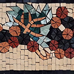 Grapes Vine Arrangement - Mosaic Marble Handcrafted Luxury - Mesh Backing