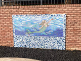 Sirena alcanzando la estrella - Mosaico de vidrio