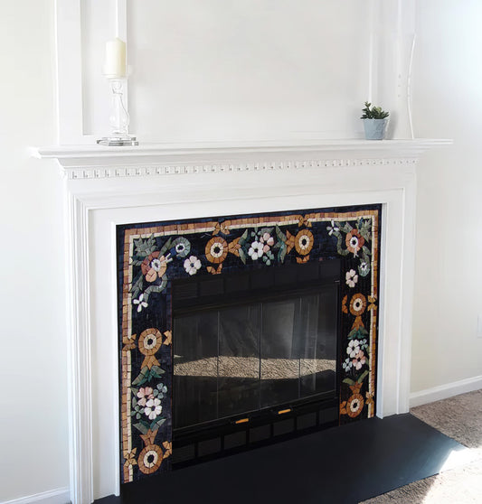Fireplace Border Mosaic - Garden Gate