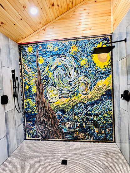 Vincent Van Gogh - Starry Night Reproduction Mosaic | Luxury Handcrafted Art