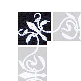 White Flower Mosaic Art Corner