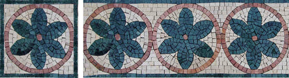 Turquoise Flowers Mosaic Corner