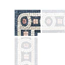 Art abstrait d'angle - Cheminée en mosaïque - Support en maille
