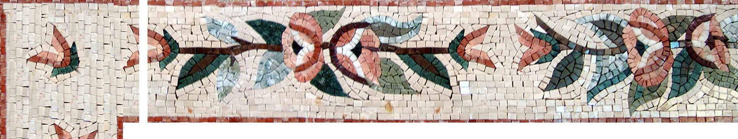 Rincón de arte mosaico de flores florecientes
