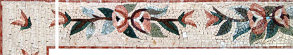 Rincón de arte mosaico de flores florecientes