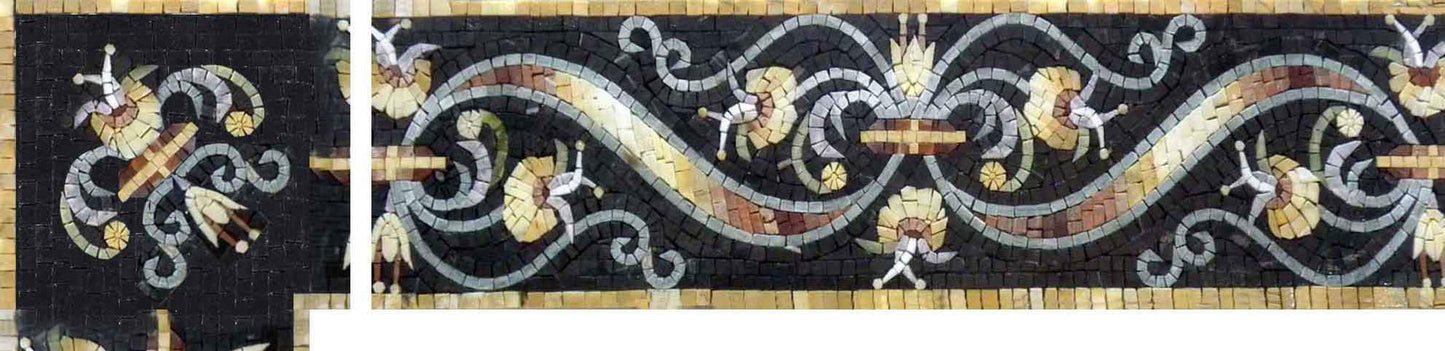 Oro majestuoso - Obra de arte de mosaico de esquina
