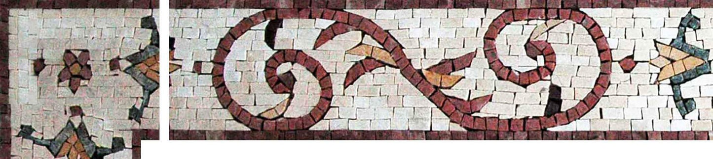 Ilustraciones de mosaico de esquina espiral botánica