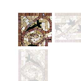 Coin de mosaïque florale terreuse