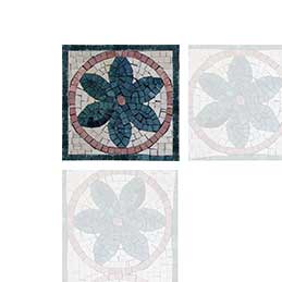 Turquoise Flowers Mosaic Corner