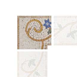 Blue Elegance Corner Flower Mosaic Art