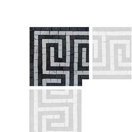 Versace Black and White Corner Mosaic Art