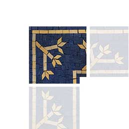 Golden Midnight Flower Mosaic Corner