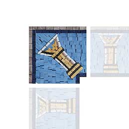 Obra de arte de los templos romanos - Arte de mosaico Smalti - Respaldo de malla
