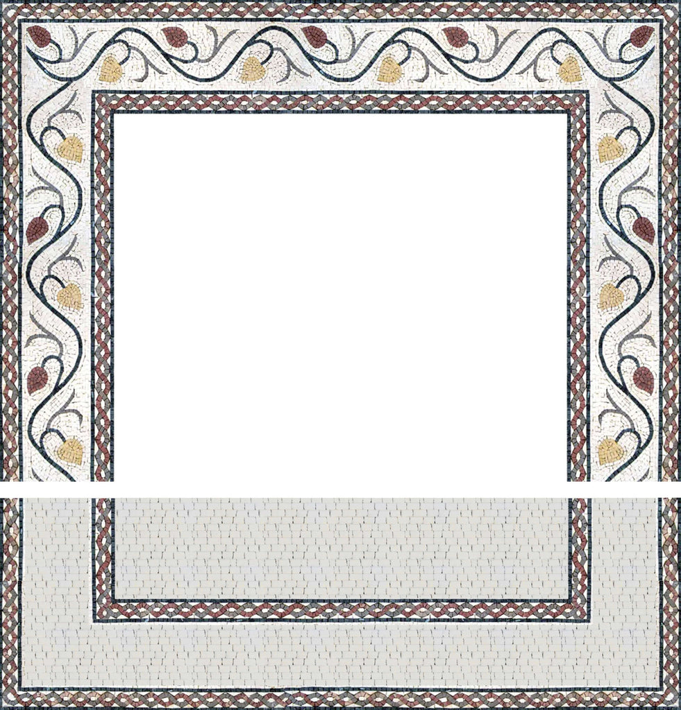 Flores de mármol - Mosaico de borde de chimenea