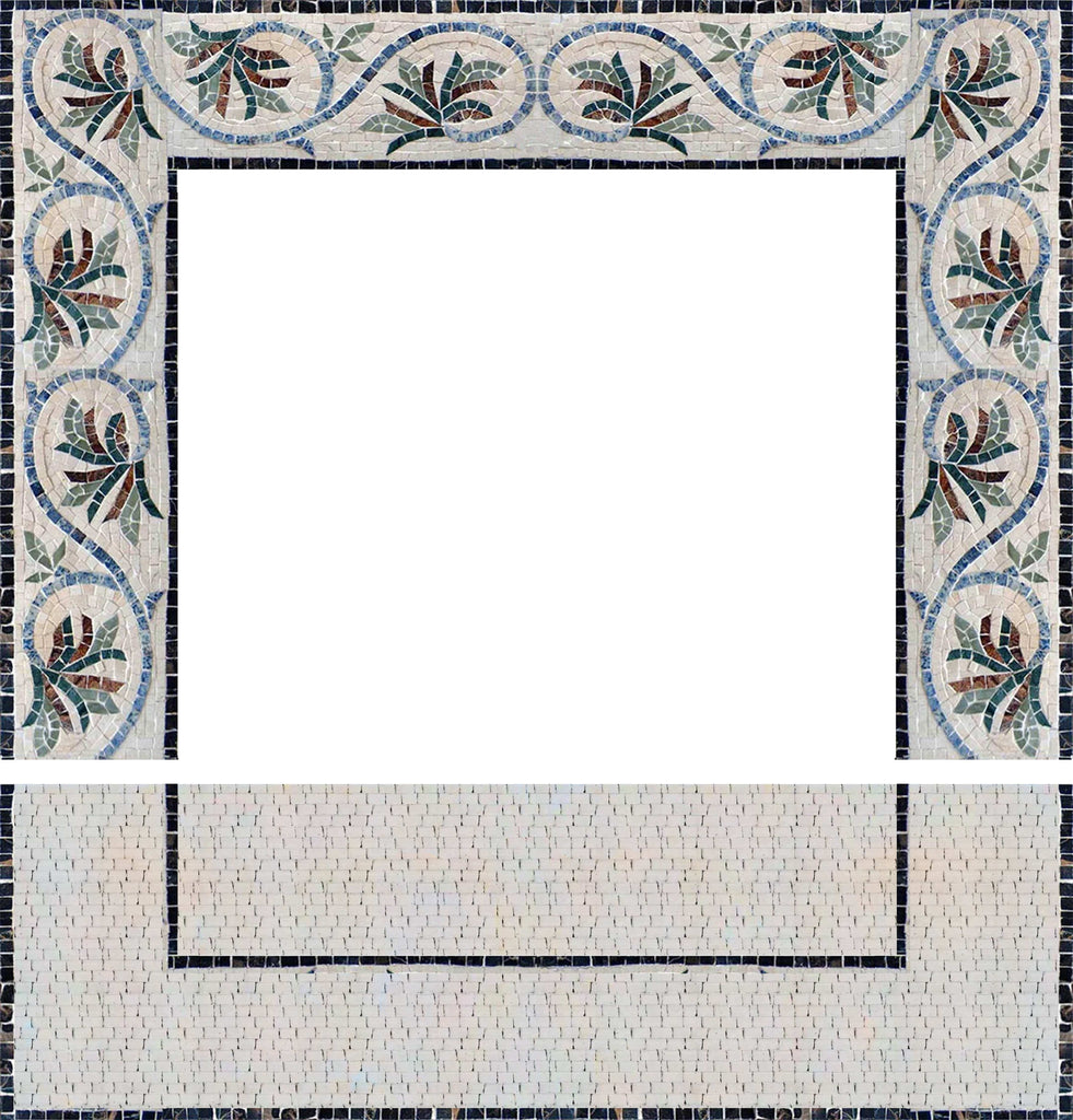 Mosaico de borde de chimenea - Flores intrínsecas