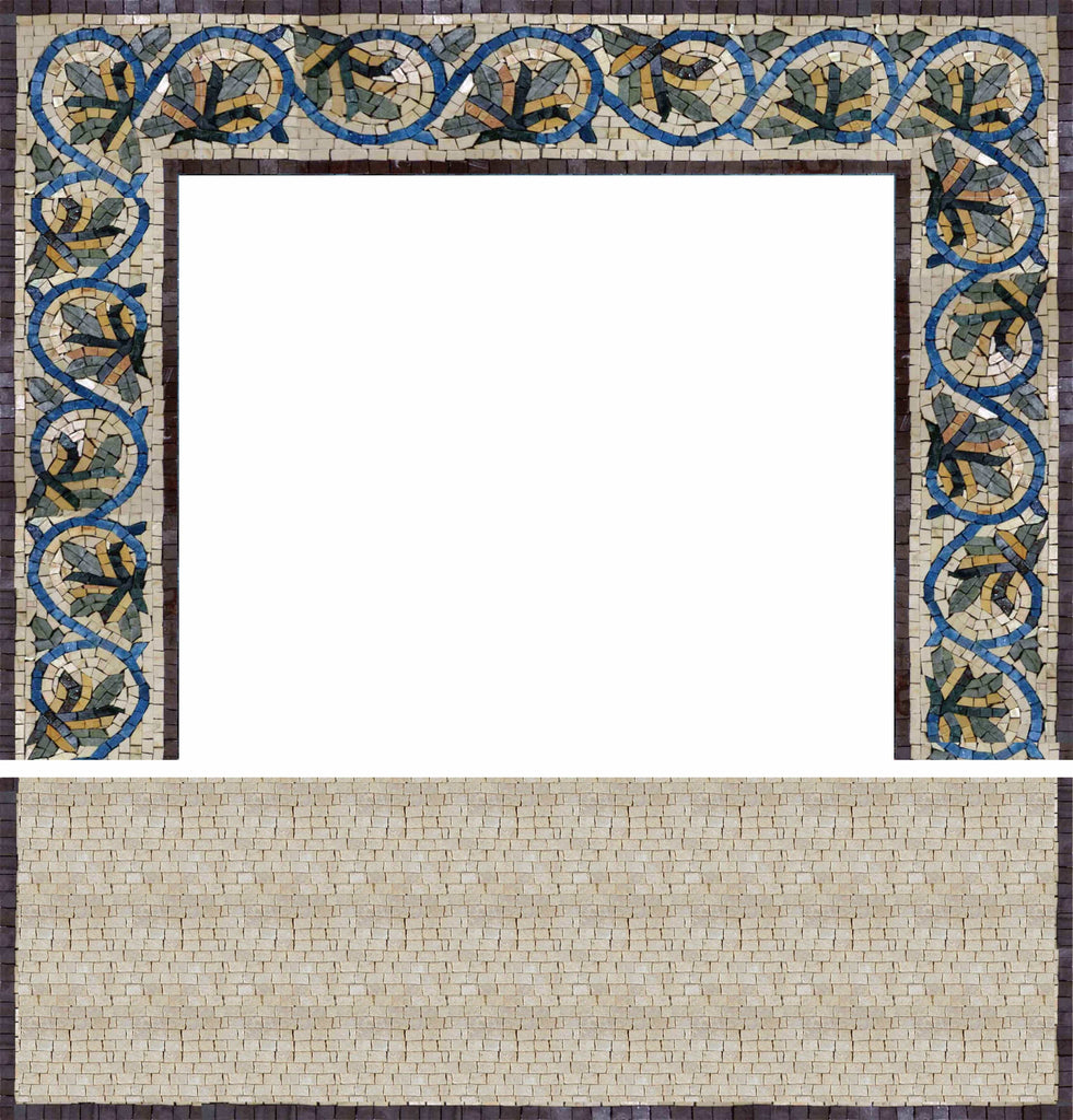 Marble Leaves - Fireplace Border Mosaic | Fireplaces | Mozaico