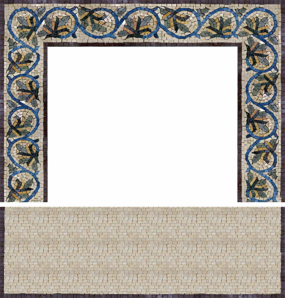 Marble Leaves - Fireplace Border Mosaic