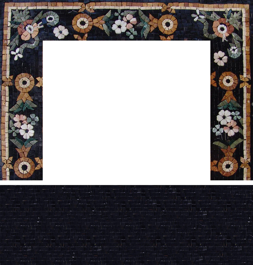 Mosaico de borda de lareira - portão de jardim
