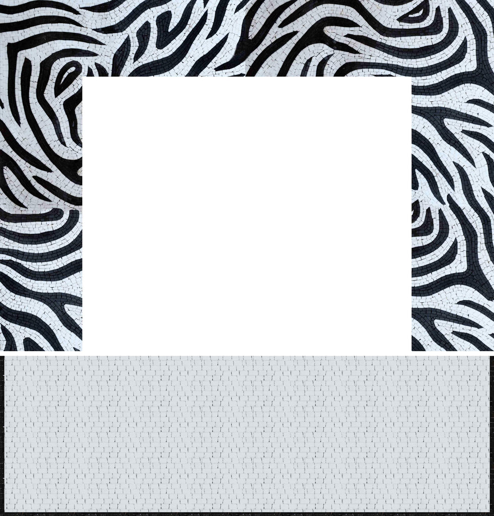 Zebra Pattern - Mosaic Fireplace