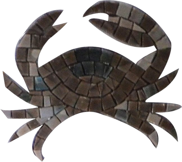Crab Figure - Marble Mosaic Bathroom Designs - Mesh Backing