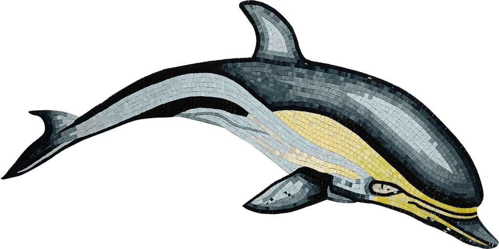 Arte de mosaico de vidrio - El delfín