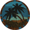 Mosaico de vidrio - Paraíso de palmeras