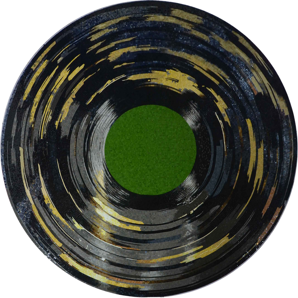 Record Disk Art - Mosaico de vidrio