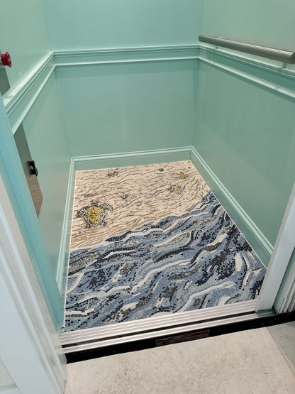 Schlüpfen von Meeresschildkröten-Mosaik