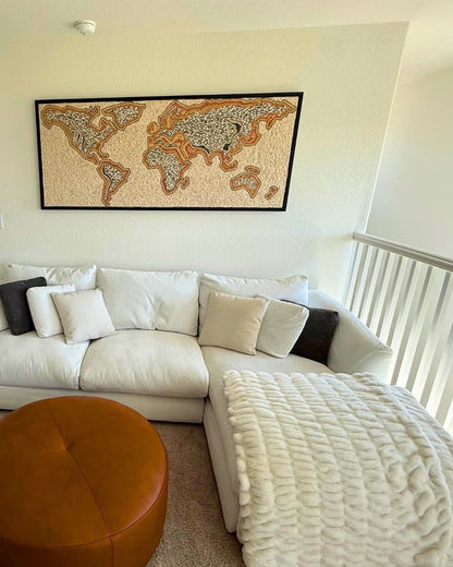 Original World Map Design - Marble Mosaic Tile For Kitchen Backsplash - Mesh Backing