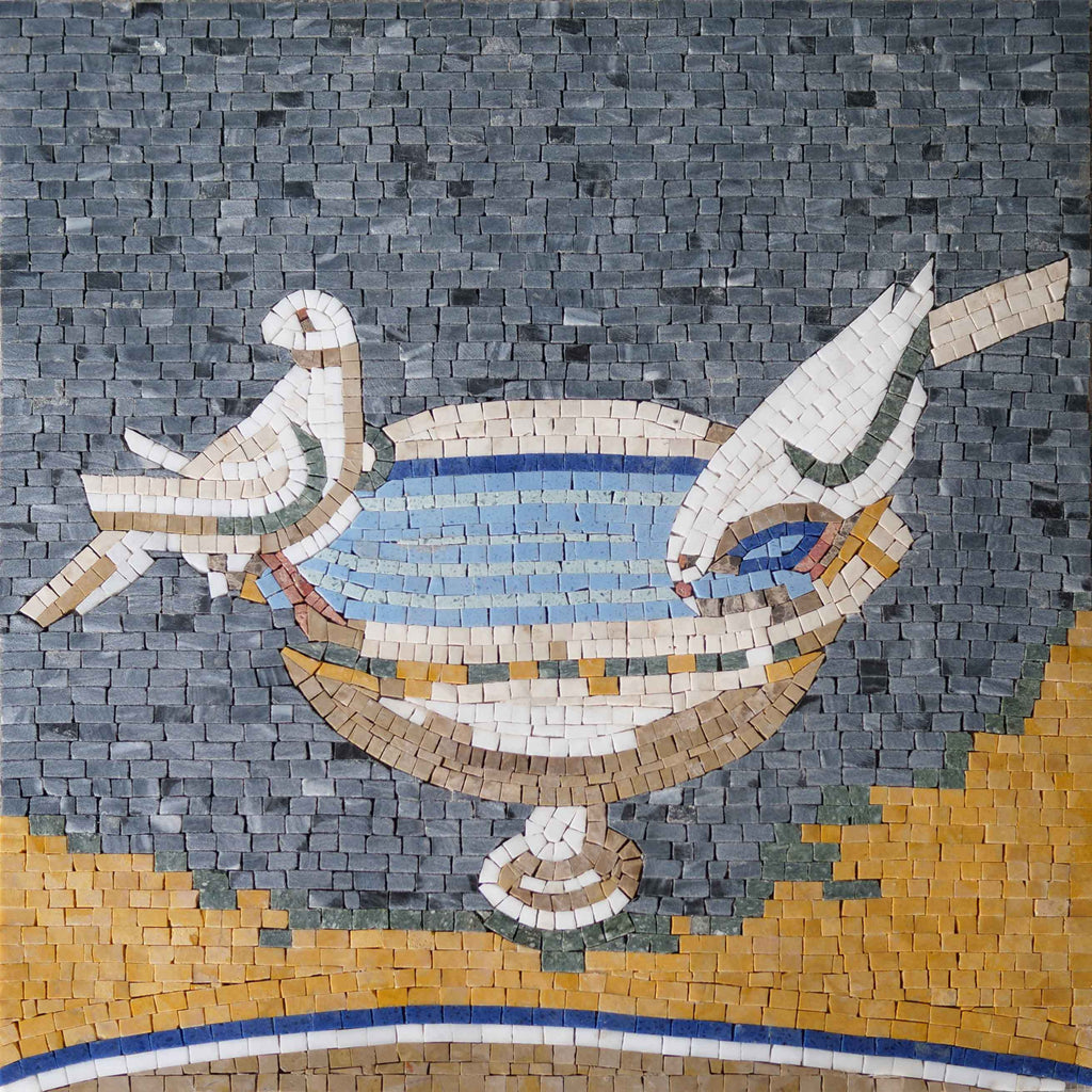 Bathing Doves Art Mosaic Design