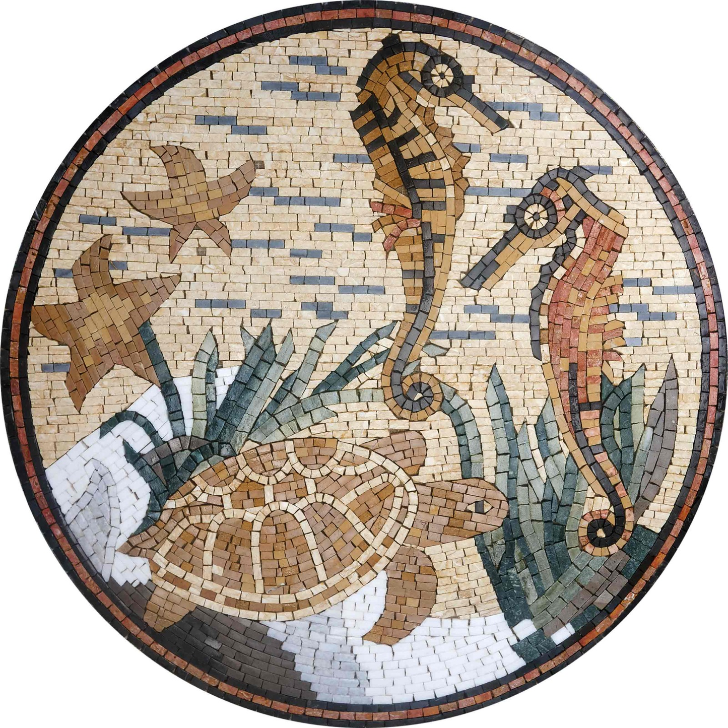 Sea Creatures Mosaic Medallion