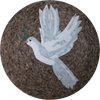 Pomba Branca - Medalhão Mosaico