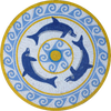 Medalhão de mosaico de golfinhos
