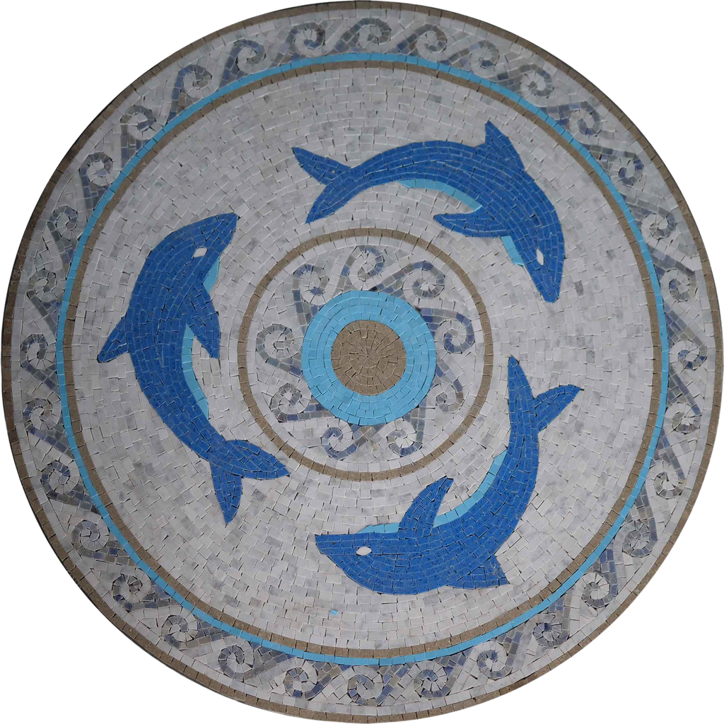Mosaic Artwork - Dolphin Design