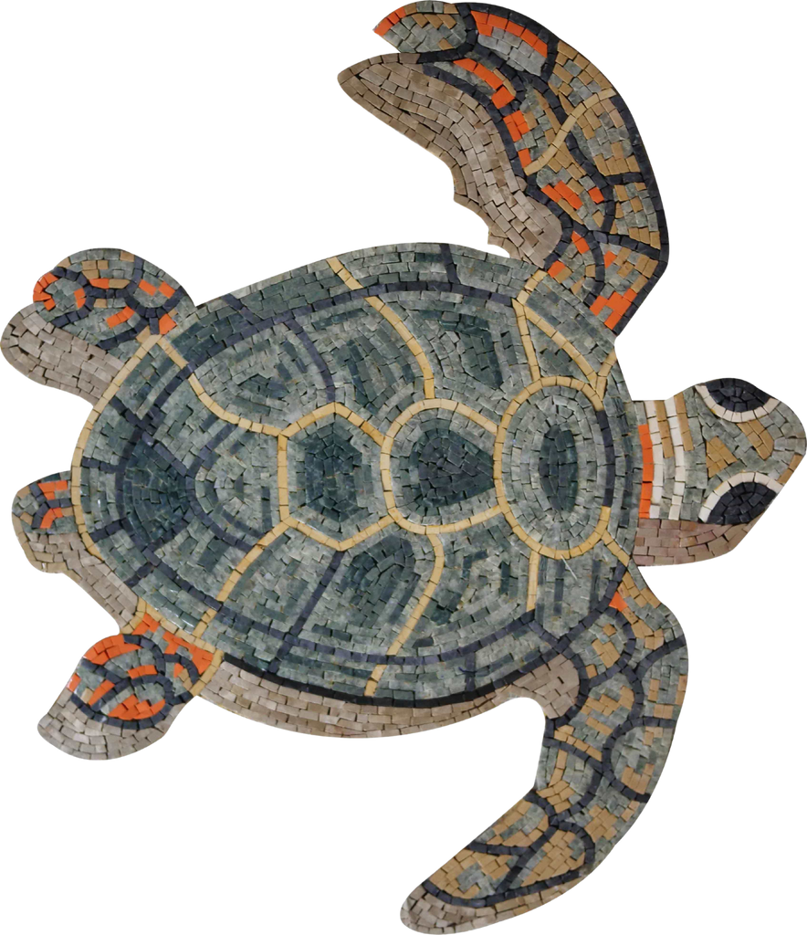 Мраморная мозаика "Морская черепаха"