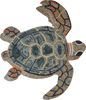 Mosaico de mármol de tortuga marina