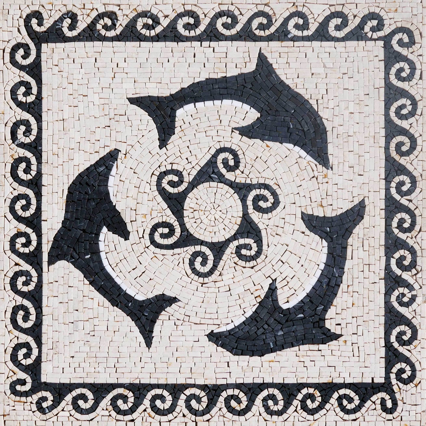 Three Black Dolphins Mosaic