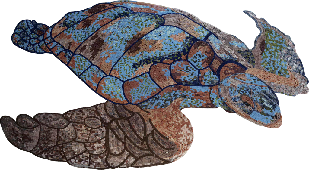 Pool Tile Art - Blue Turtle